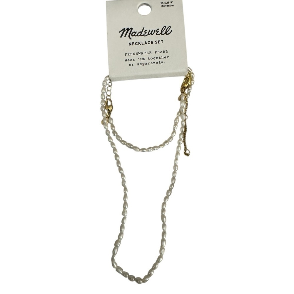 Madewell Pearl Necklace Set New